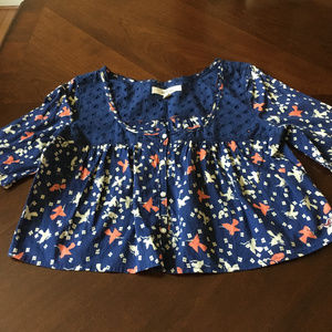 Hollister Button open Printed Blouse size M